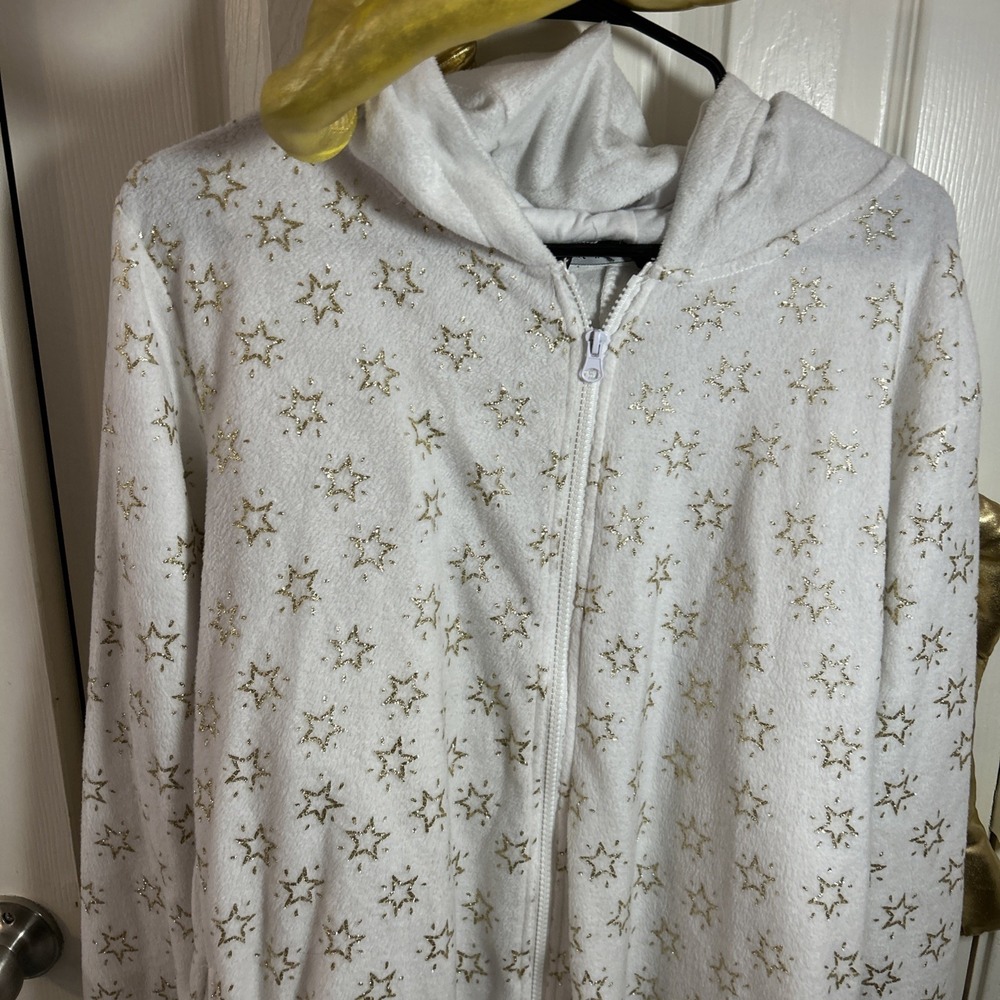 #followme Womens One Piece Christmas Themed Adult Microfleece Hoodie PJs L - Picture 2 of 11